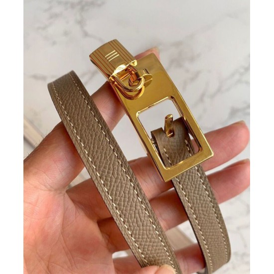 Fake Hermes Lucky 15 Reversible Belt Khaki Replica