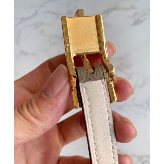 Fake Hermes Lucky 15 Reversible Belt Khaki Replica