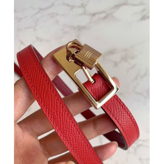 Replica Hermes Lucky 15 Reversible Belt Red