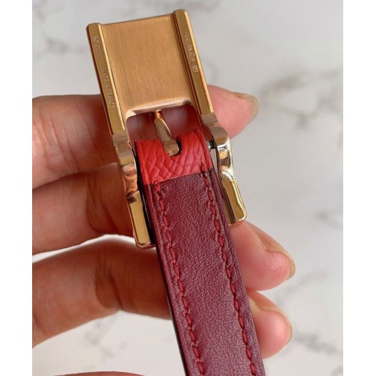 Replica Hermes Lucky 15 Reversible Belt Red