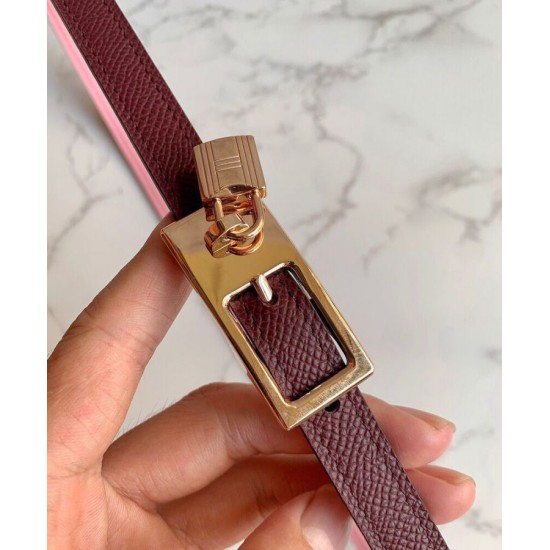 Fake Hermes Lucky 15 Reversible Belt Mauve Replica
