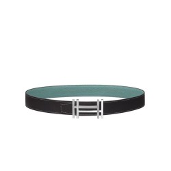 Fake Hermes H Au Carre Belt Buckle &amp;amp; Reversible Leather Strap 32mm Light Blue Replica