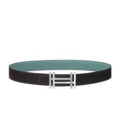 Fake Hermes H Au Carre Belt Buckle &amp;amp; Reversible Leather Strap 32mm Light Blue Replica