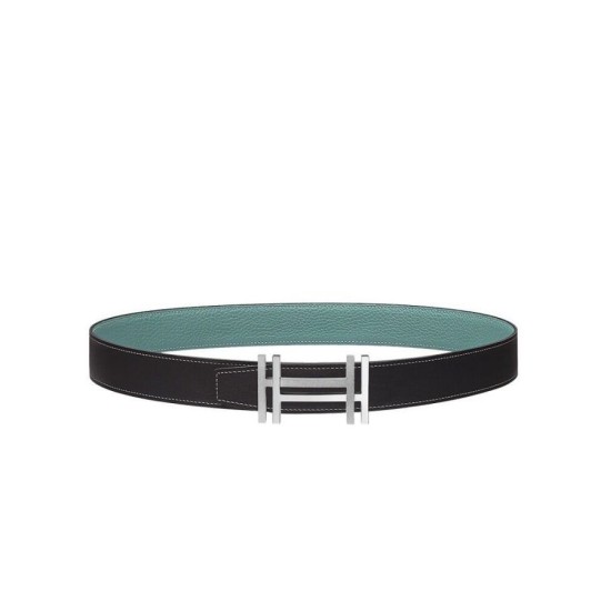 Fake Hermes H Au Carre Belt Buckle &amp; Reversible Leather Strap 32mm Light Blue Replica