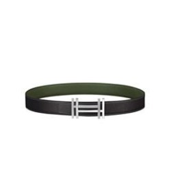 Fake Hermes H Au Carre Belt Buckle &amp;amp; Reversible Leather Strap 32mm Green Replica