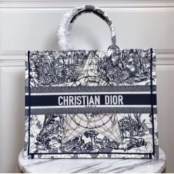 Replica Dior Book Tote Bag Around The World Embroidered Canvas Blue