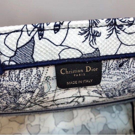 Replica Dior Book Tote Bag Around The World Embroidered Canvas Blue