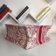 Fake Dior Book Tote Bag Hydrangea Flowers Canvas Red Replica