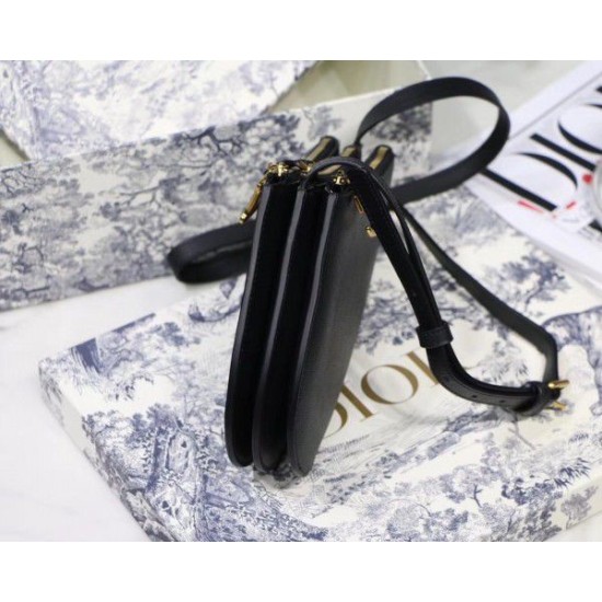 Fake Dior Saddle Trio Pouch With Strap Black Replica