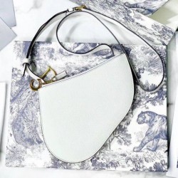 Fake Dior Saddle Trio Pouch With Strap White Replica
