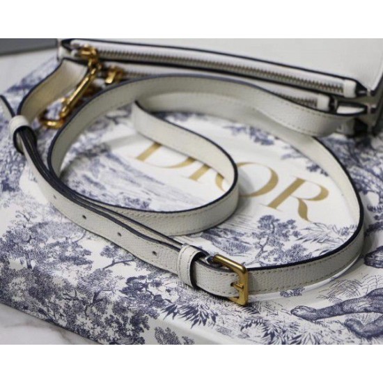 Fake Dior Saddle Trio Pouch With Strap White Replica