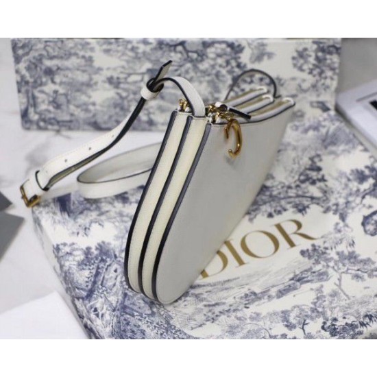 Fake Dior Saddle Trio Pouch With Strap White Replica