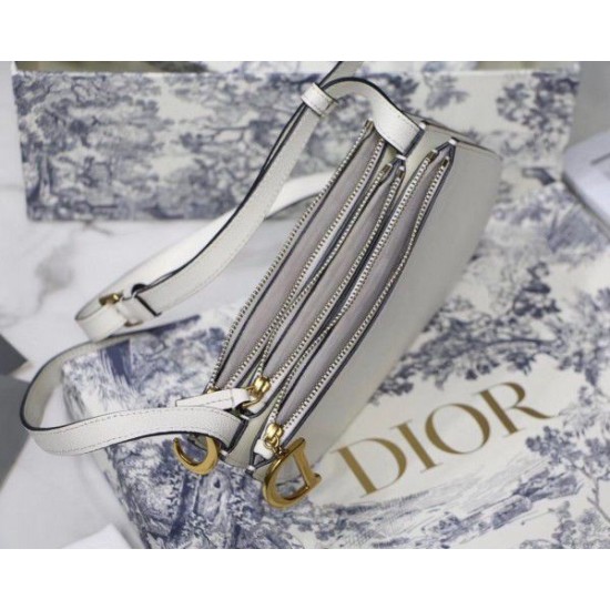 Fake Dior Saddle Trio Pouch With Strap White Replica