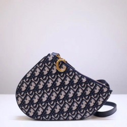 Replica Dior Saddle Trio Pouch With Strap Oblique Blue