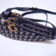Replica Dior Saddle Trio Pouch With Strap Oblique Blue