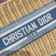 Replica Dior Medium Lady Dior Bag In Wicker and Light Blue Oblique Jacquard