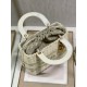 Fake Dior Medium Lady Dior Bag In Wicker and White Oblique Jacquard Replica