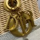 Fake Dior Medium Lady Dior Bag In Wicker and White Oblique Jacquard Replica