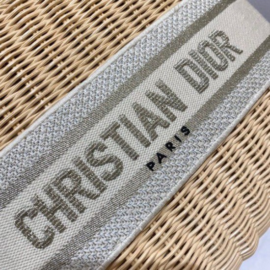 Fake Dior Medium Lady Dior Bag In Wicker and White Oblique Jacquard Replica