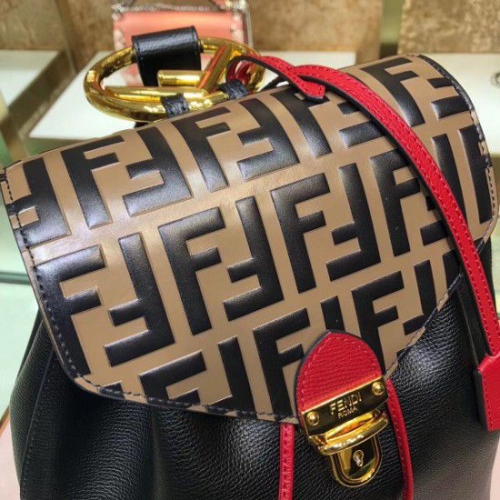 Replica Logo Embossed Multicolor Backpack