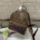 Fake Glazed Fabric Mini Backpack Brown Replica