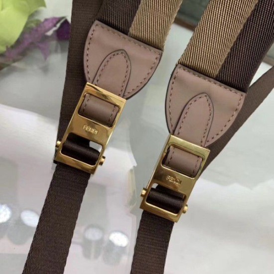 Fake Glazed Fabric Mini Backpack Brown Replica