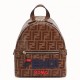 Fake Glazed Fabric Mini Backpack Brown Replica