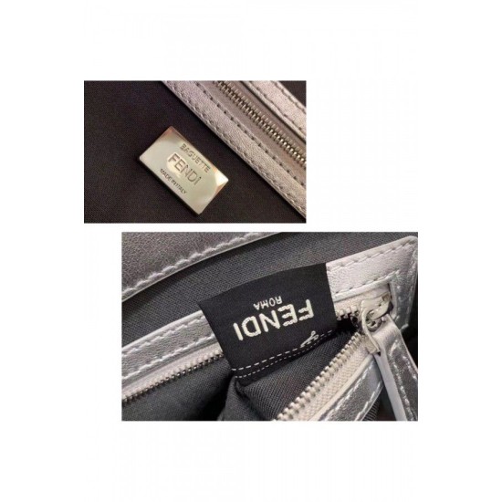 Replica Fendi Baguette Medium Bag With FF Motif Silver