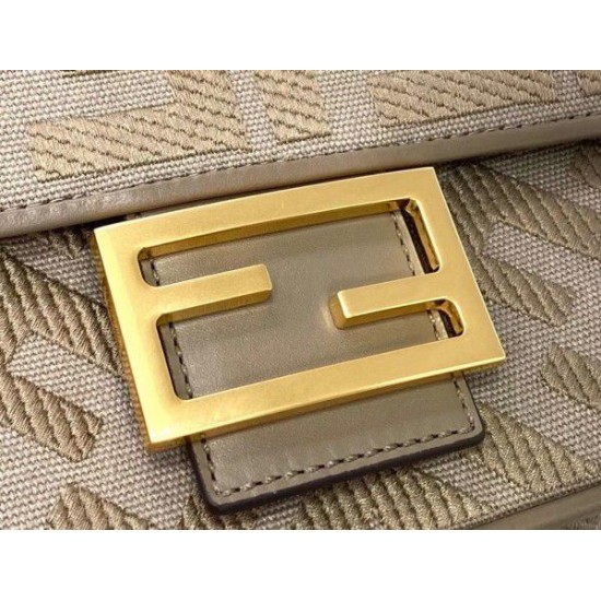Replica Fendi Medium Baguette FF Bag Grey