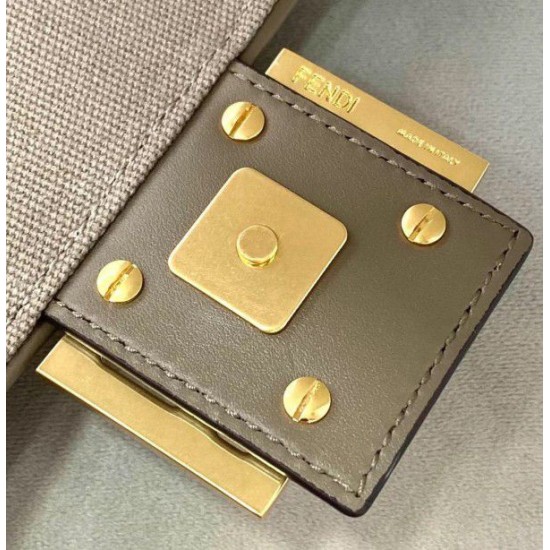 Replica Fendi Medium Baguette FF Bag Grey