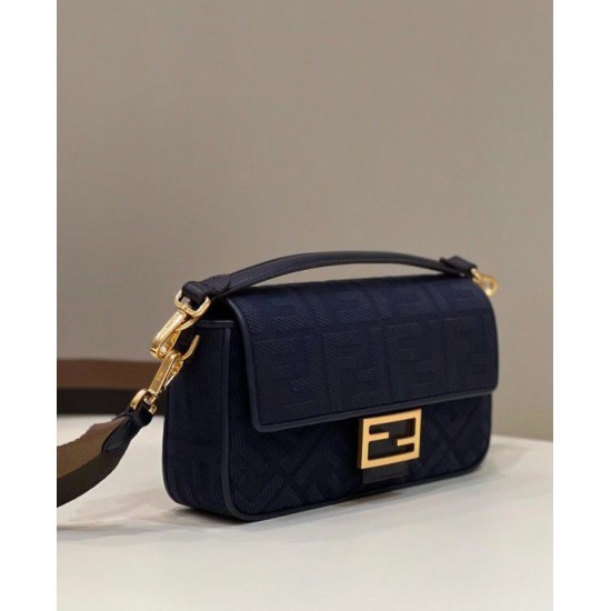 Replica Fendi Medium Baguette FF Bag Blue