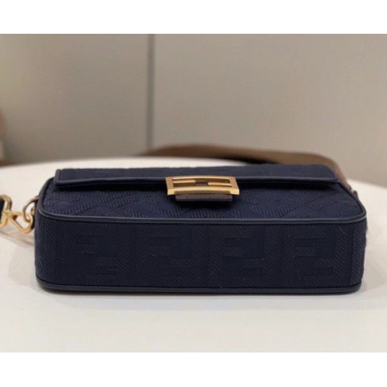 Replica Fendi Medium Baguette FF Bag Blue
