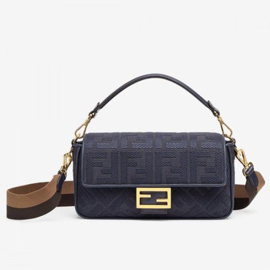 Replica Fendi Medium Baguette FF Bag Blue