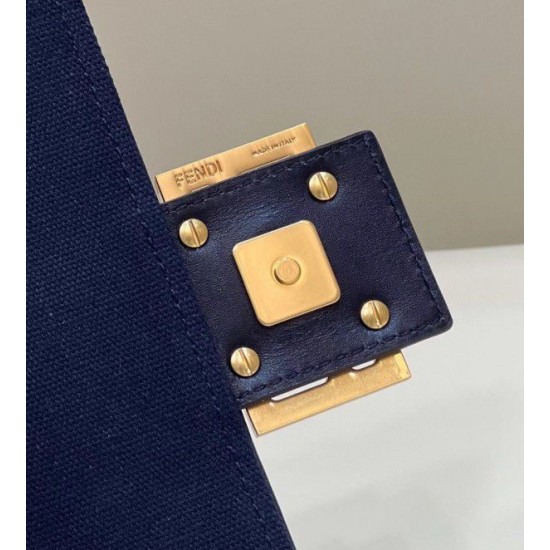 Replica Fendi Medium Baguette FF Bag Blue