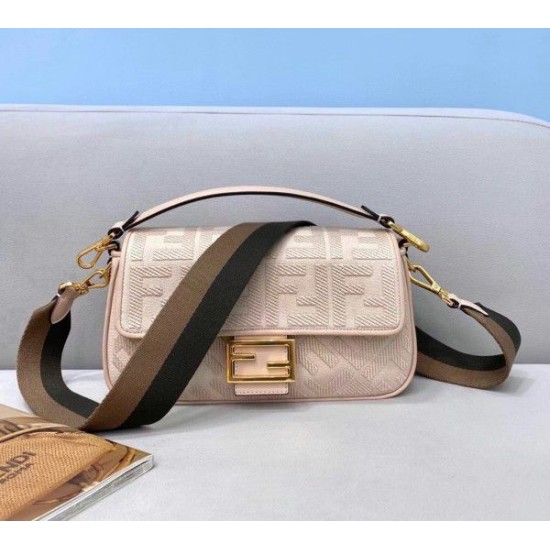 Replica Fendi Medium Baguette FF Bag Pink Replica Fendi Medium Baguette FF Bag Pink