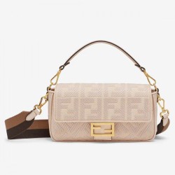 Replica Fendi Medium Baguette FF Bag Pink