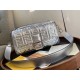 Fake Baguette Large Bag Lambskin With FF Motif Silver Replica