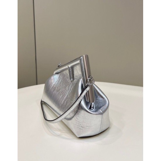 Fake First Small Bag Silver Laminated Leather Replica