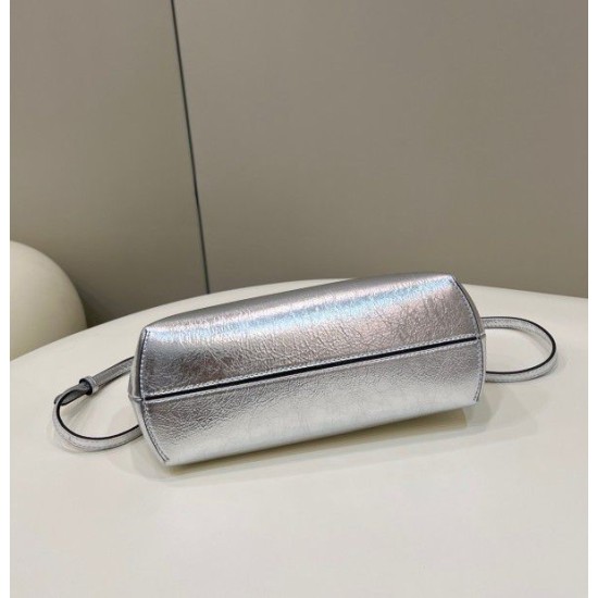 Fake First Small Bag Silver Laminated Leather Replica