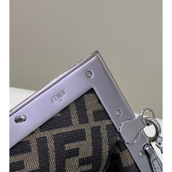 Fake First Small Bag Silver Laminated Leather Replica