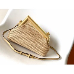 Fake First Small Bag Raffia Macrame Beige Replica