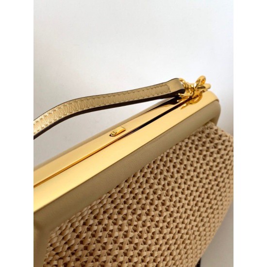 Fake First Small Bag Raffia Macrame Beige Replica