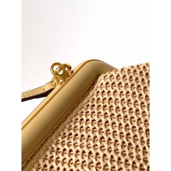 Fake First Small Bag Raffia Macrame Beige Replica