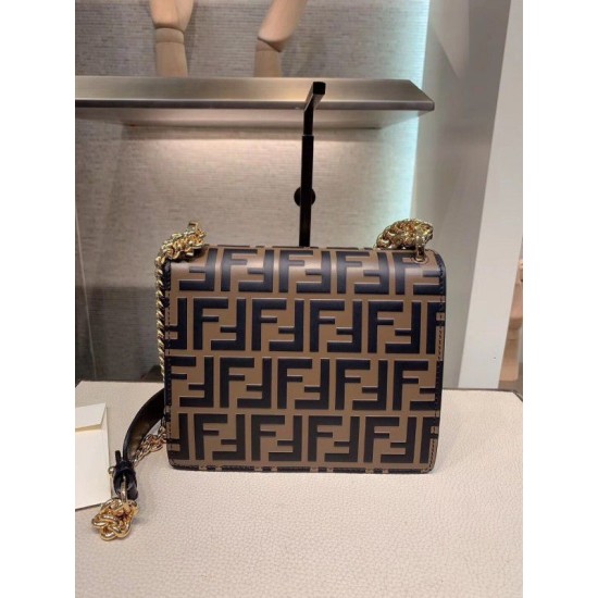 Fake Small Kan U Bag In Calfskin Embossed With FF Replica