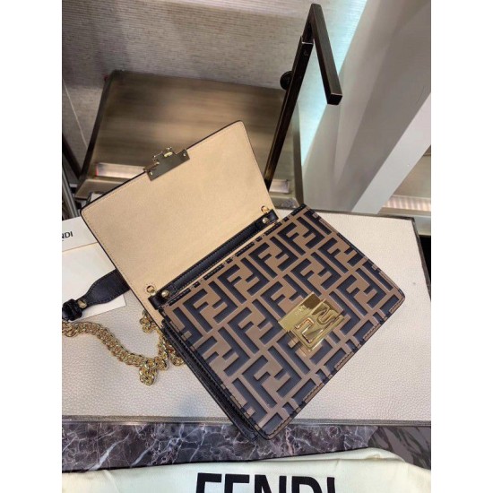 Fake Small Kan U Bag In Calfskin Embossed With FF Replica