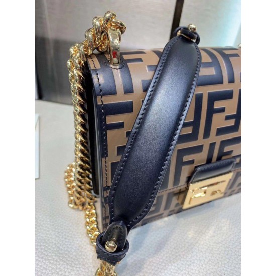 Fake Small Kan U Bag In Calfskin Embossed With FF Replica