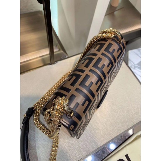 Fake Small Kan U Bag In Calfskin Embossed With FF Replica