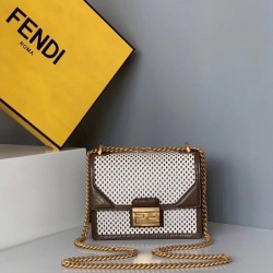 Replica Small Kan U Bag Perforated Calf White