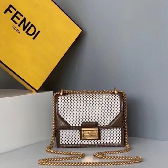 Replica Small Kan U Bag Perforated Calf White
