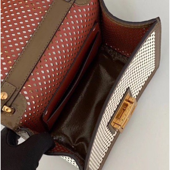 Replica Small Kan U Bag Perforated Calf White
